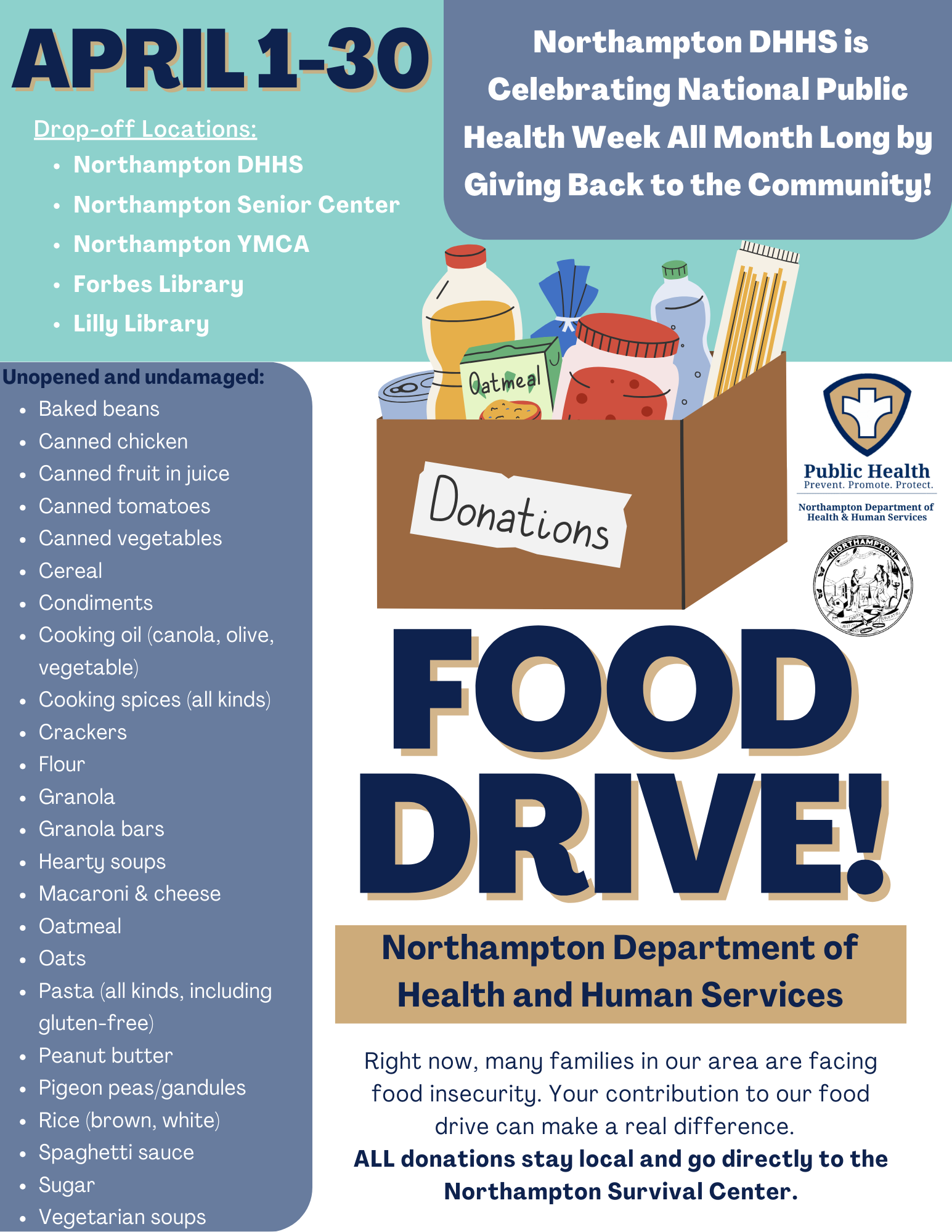 DHHS April Food Drive Flyer