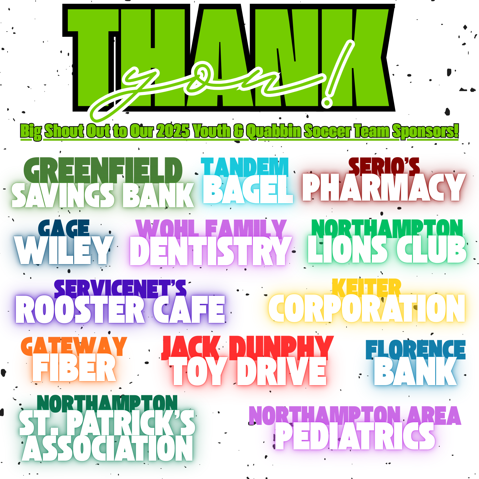Thank You Sponsors - Youth Soccer 2025