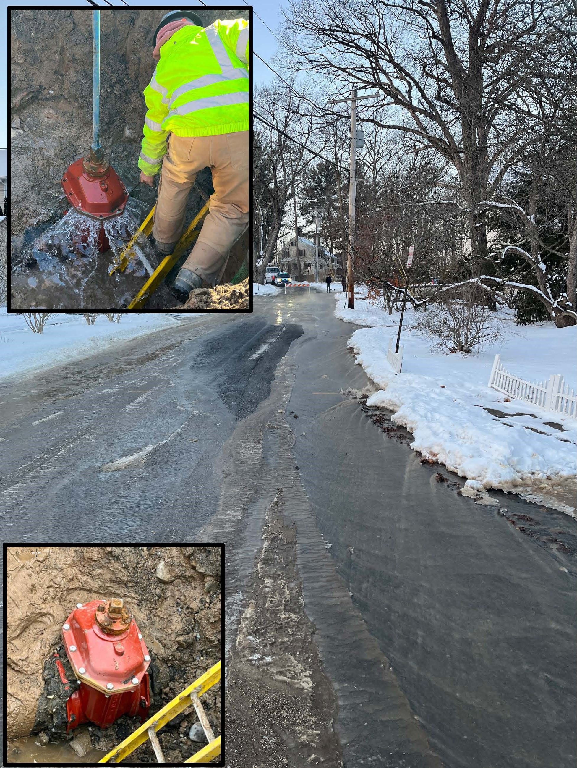 Image of Water Main Break on Round Hill Road